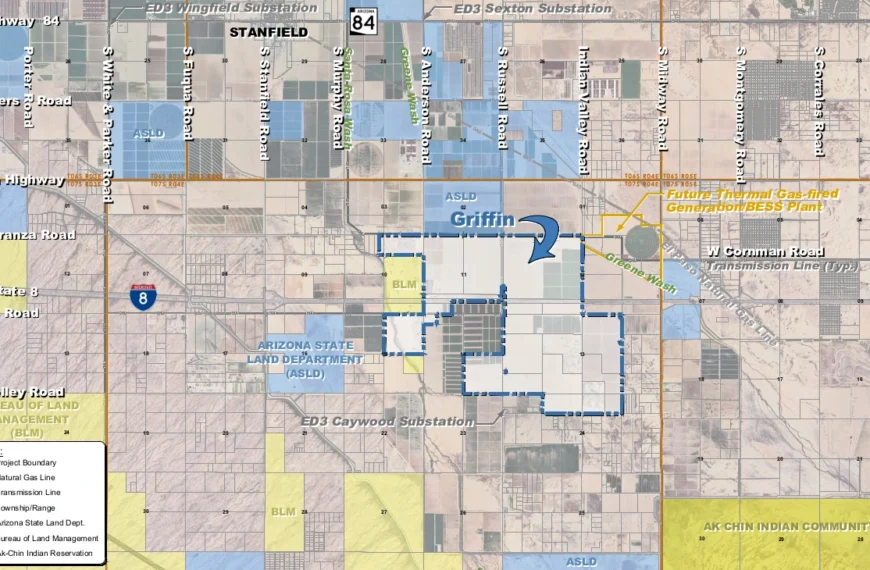 New Griffin Energy 2,685-Acre Solar-Gas-Battery Proposal Faces Flooding Concerns at Pinal County Planning Session