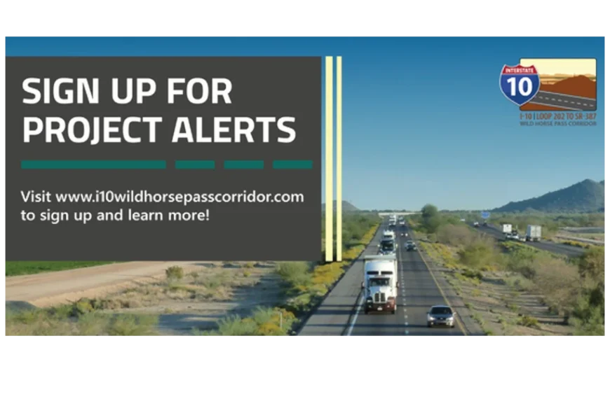 Drivers traveling on I-10 through the Wild Horse Pass Corridor should plan for overnight lane restrictions July 15-16