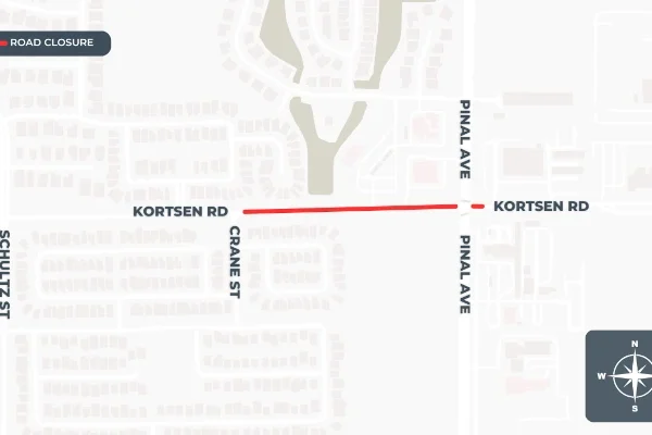 Casa Grande Kortsen Rd. Closures Begin October 16 for Overnight Road Improvements