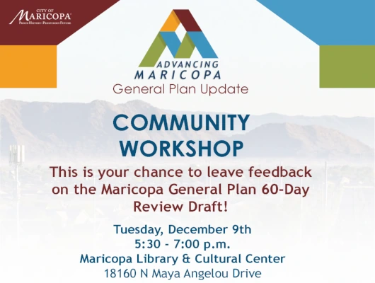 Maricopa General Plan Update: Workshop Set for Dec. 9